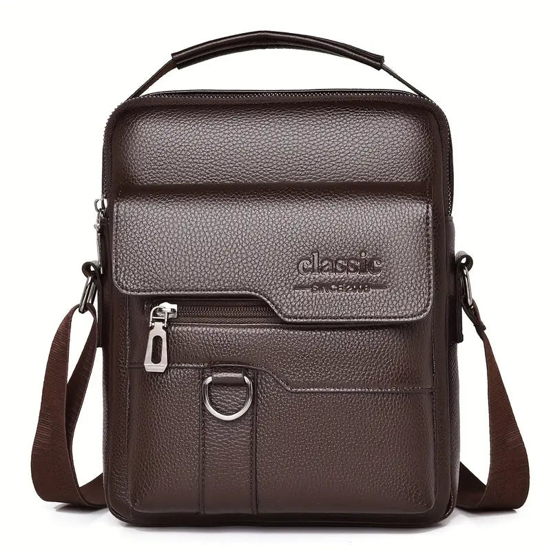 Classic PU Leather Business Crossbody Handbag