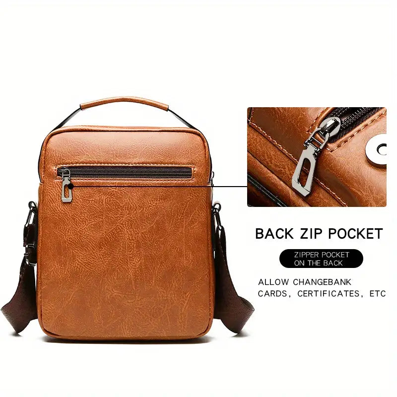 Classic PU Leather Business Crossbody Handbag