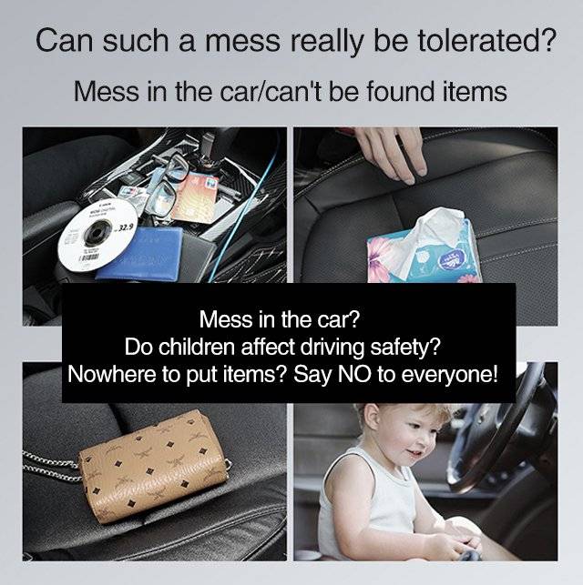 Car Seat Leather Storage Easy Organizer