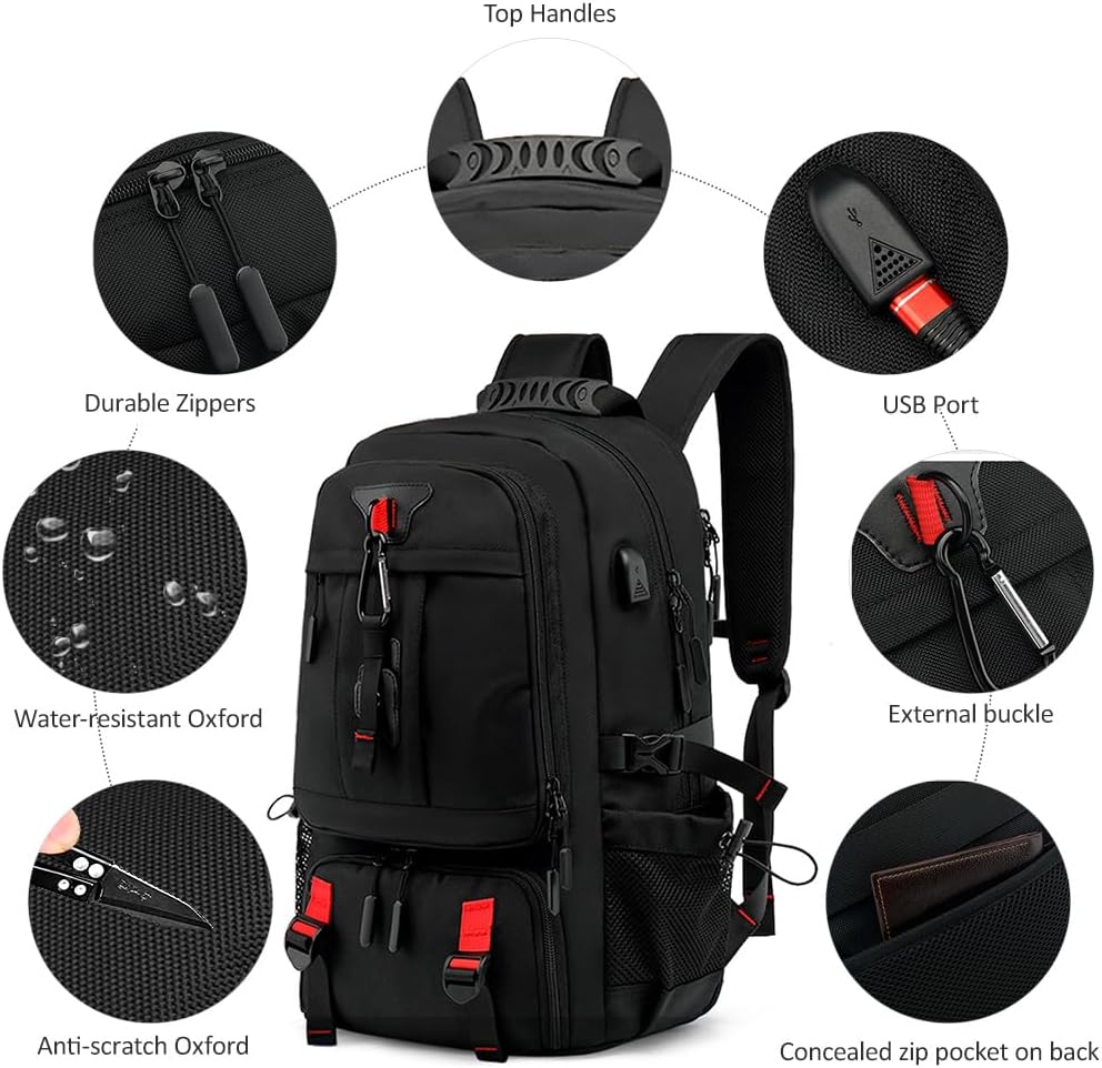 Large Outdoor Travel Backpack with USB Port and Shoe Compartment – Perfect for Hiking, Camping, Trekking, and Mountaineering