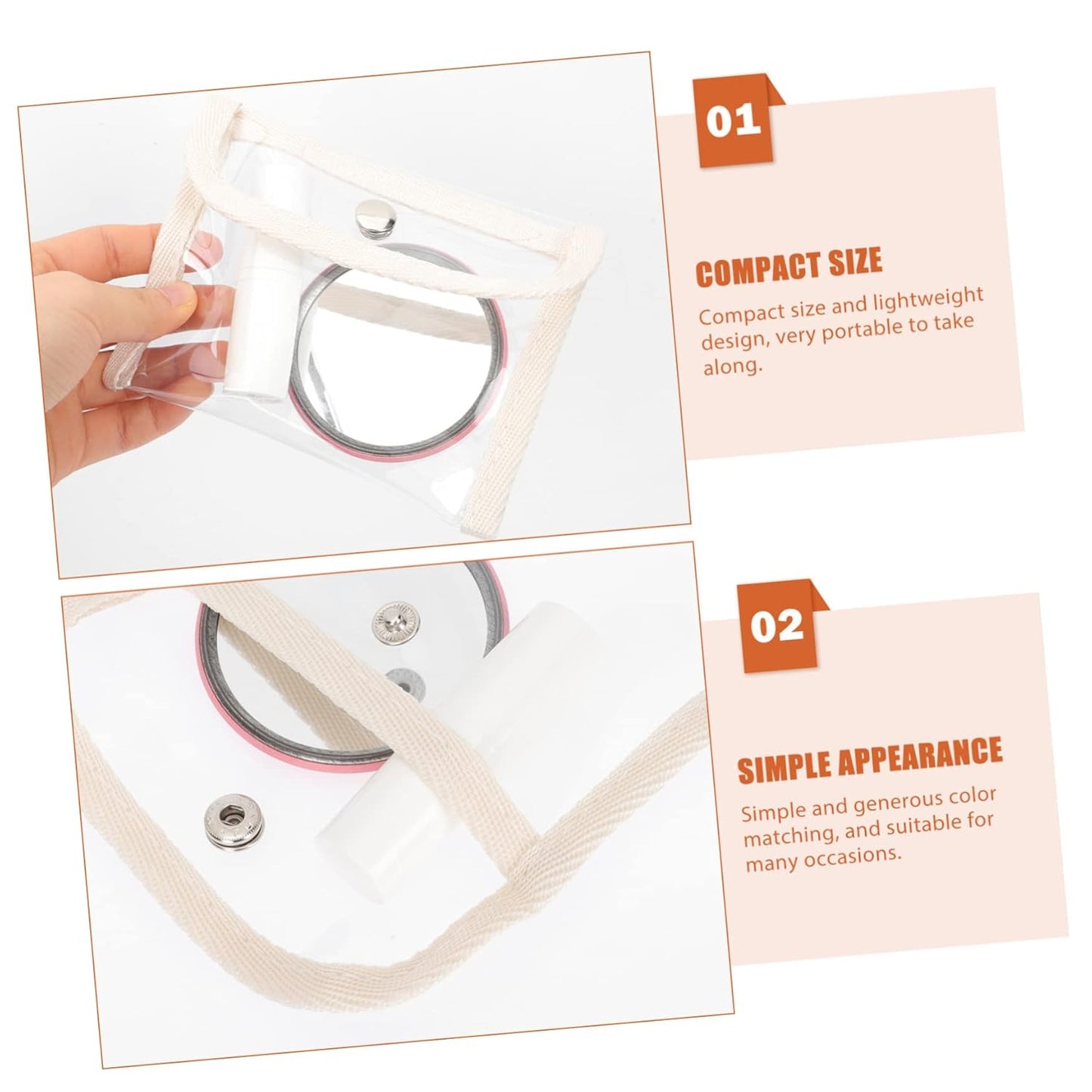 Clear Transparent Cosmetic Organizer Pouch - Pack of 3