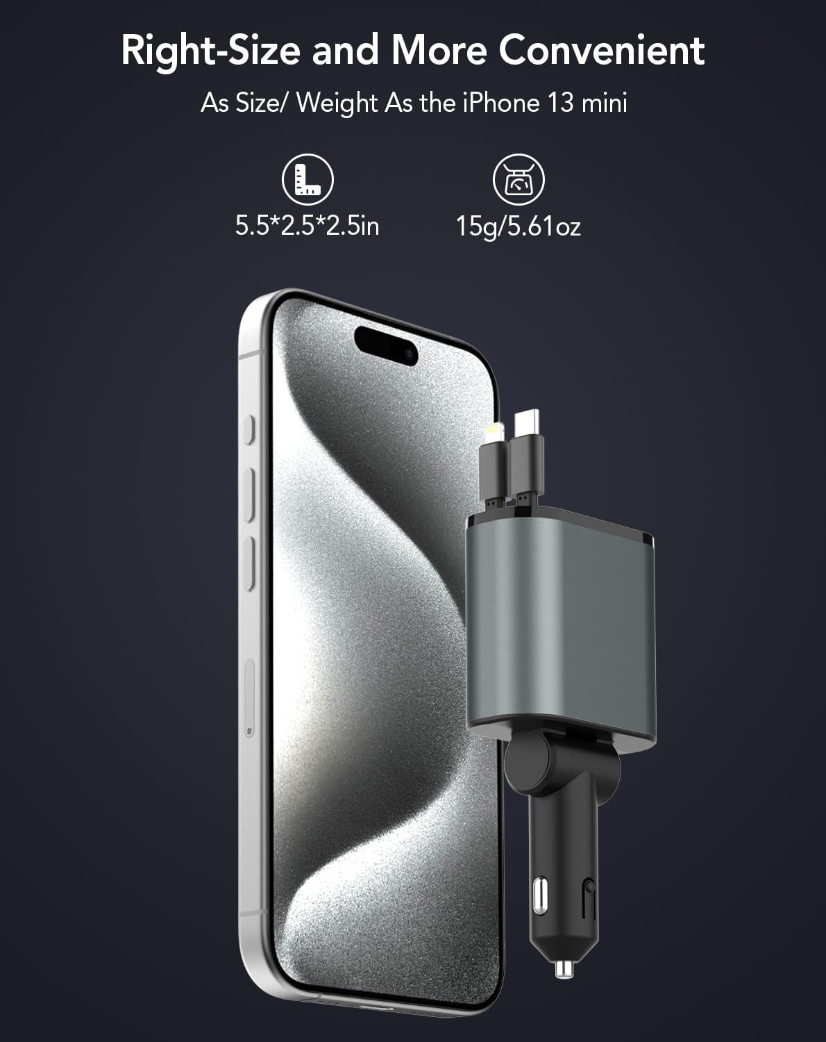 4-in-1 Retractable Phone Car Charger