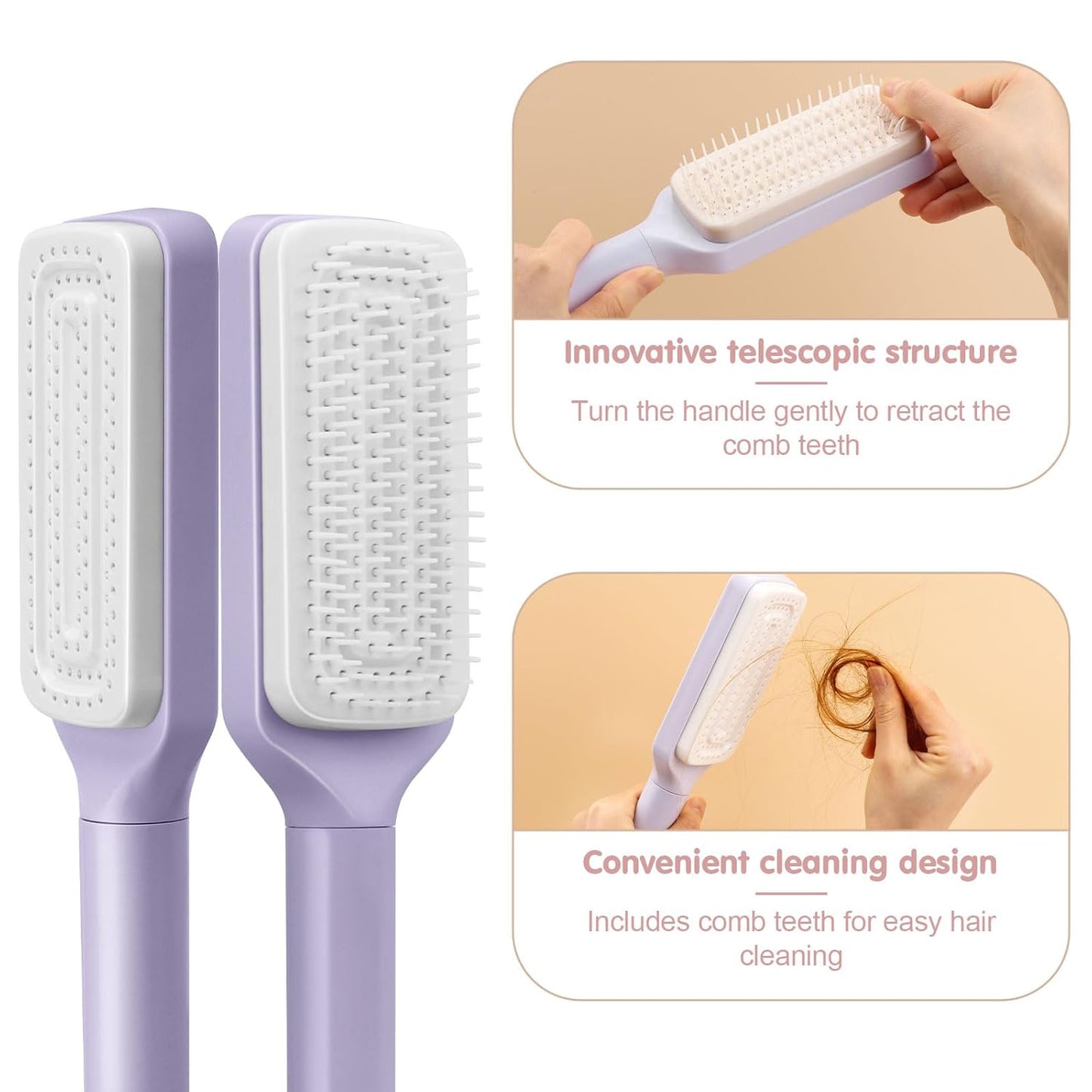 4 In 1 Self Cleaning Hair Brush