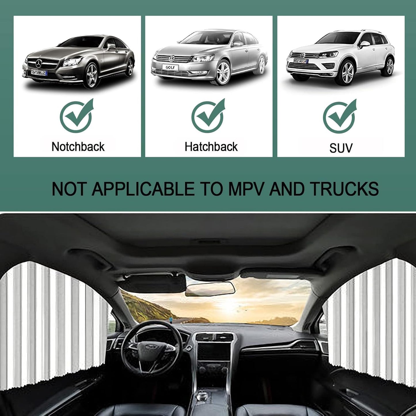 Foldable Car Window Privacy Curtains