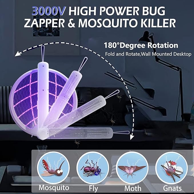 Electric Rotating Mosquito Killer Racket