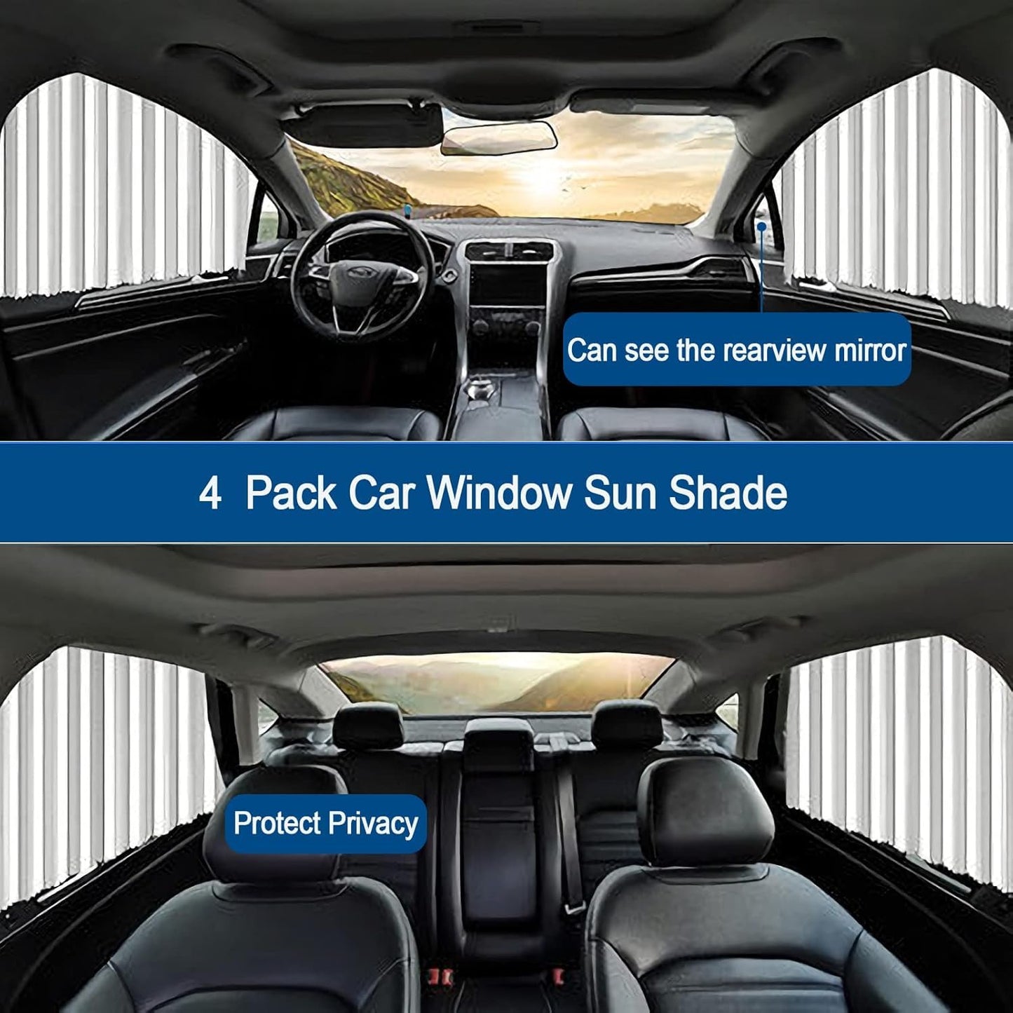 Foldable Car Window Privacy Curtains