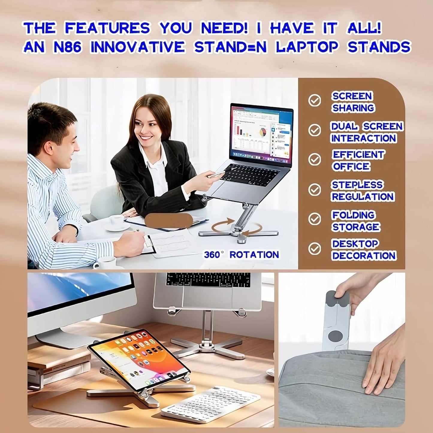 360° Rotating Laptop Stand