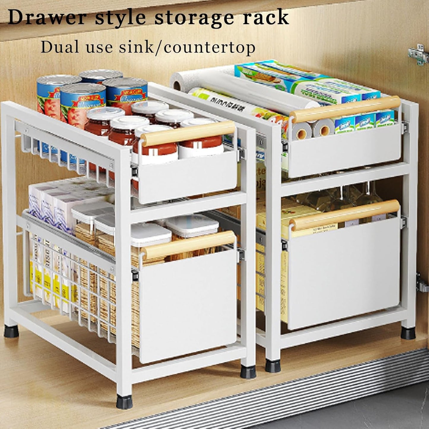 Easy Pull-Out Storage Rack For Kitchen