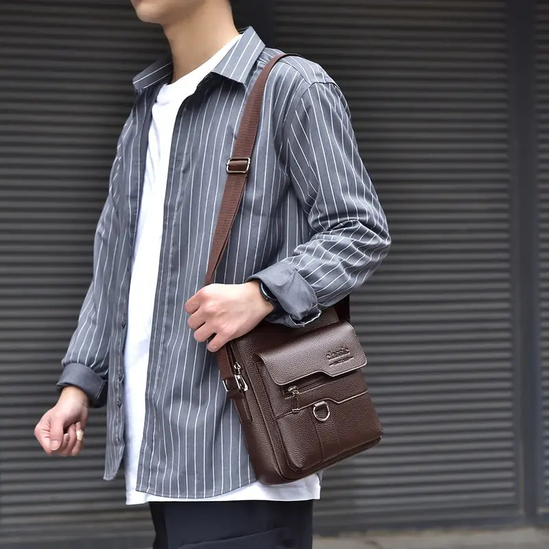 Classic PU Leather Business Crossbody Handbag