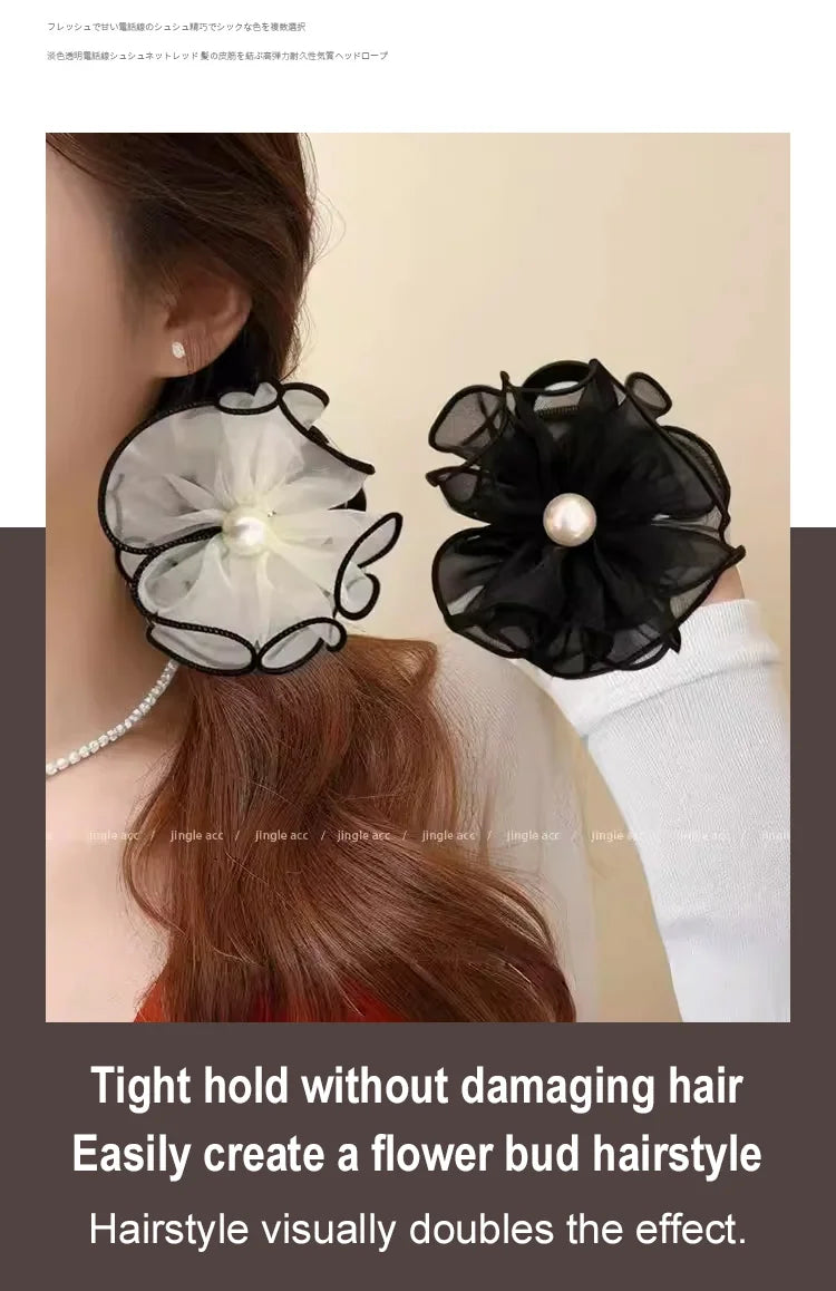 Korean Ultra-Pretty Mesh Flower Hair Clip