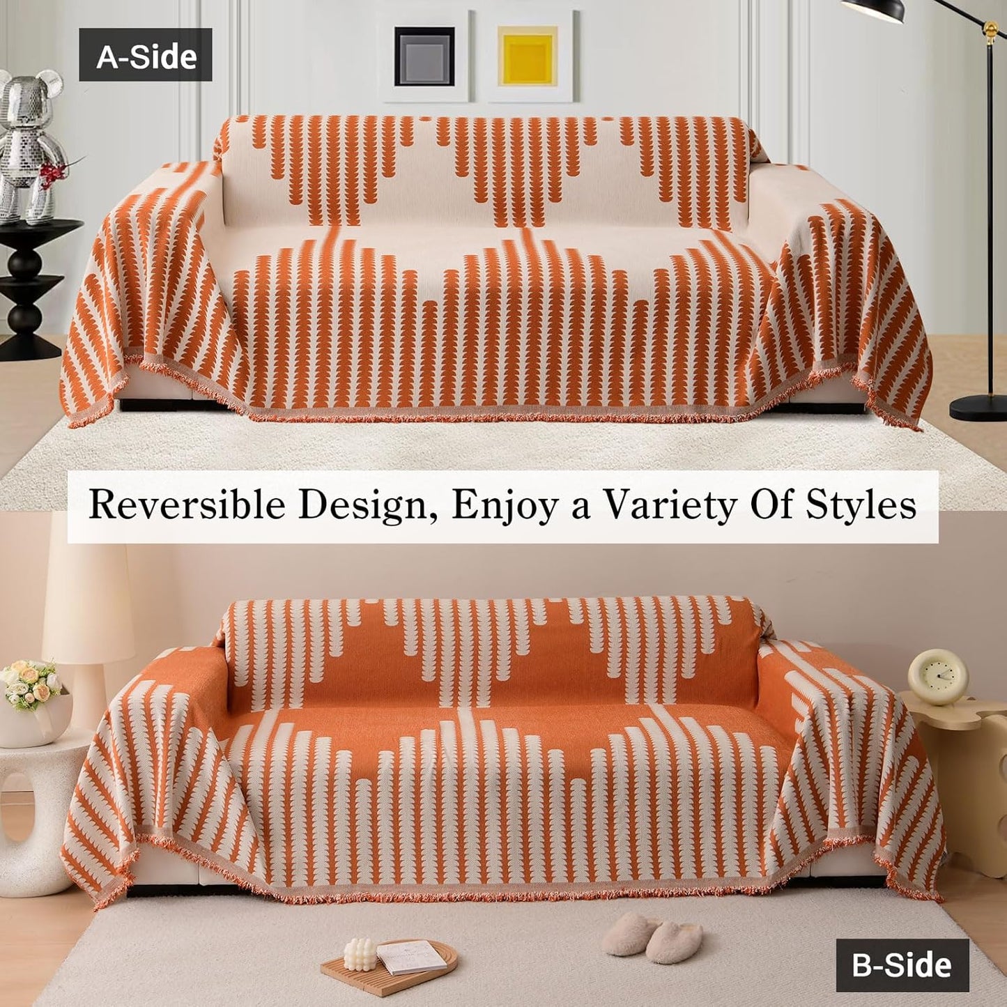 Geometric Pattern Multi-Color Sofa Slipcover Set