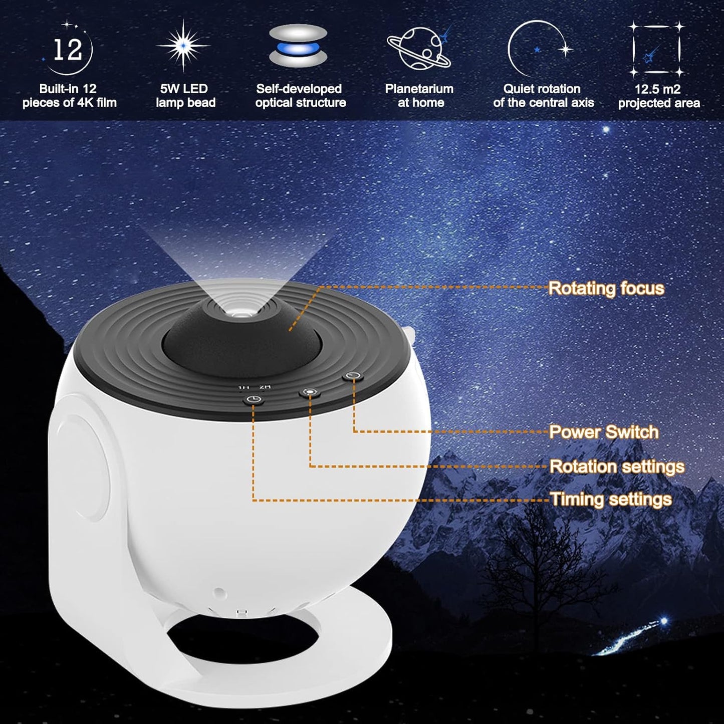 360°Cosmo-Glow Star Projector