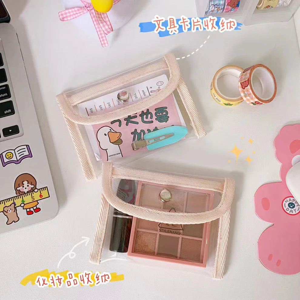 Clear Transparent Cosmetic Organizer Pouch - Pack of 3