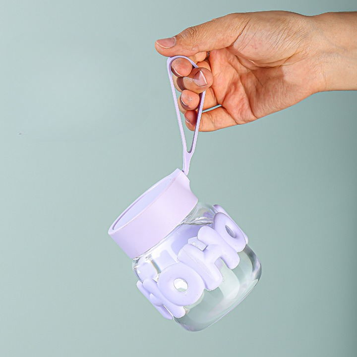 Cute Glass Bottle With Silicone Grip
