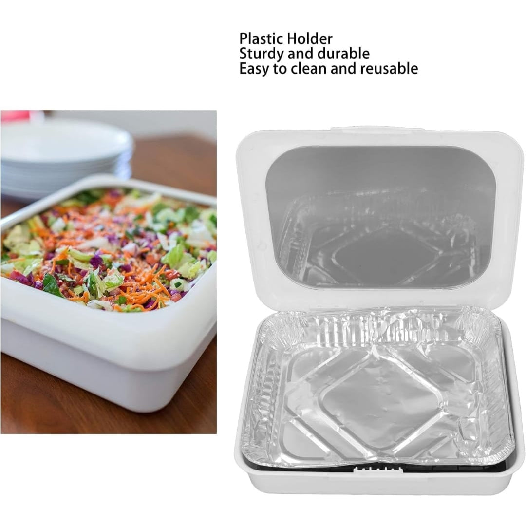 Portable Foil Tray Holder Set for Easy Outdoor Dining