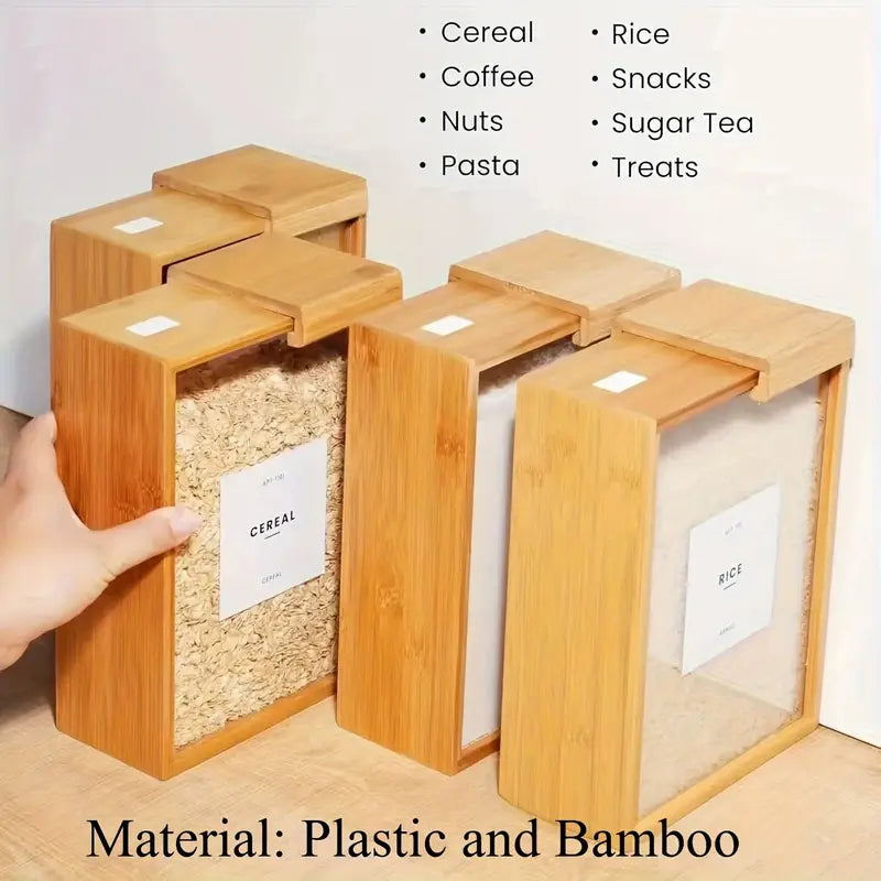 King Kitchen Bamboo Food Container & Dispenser
