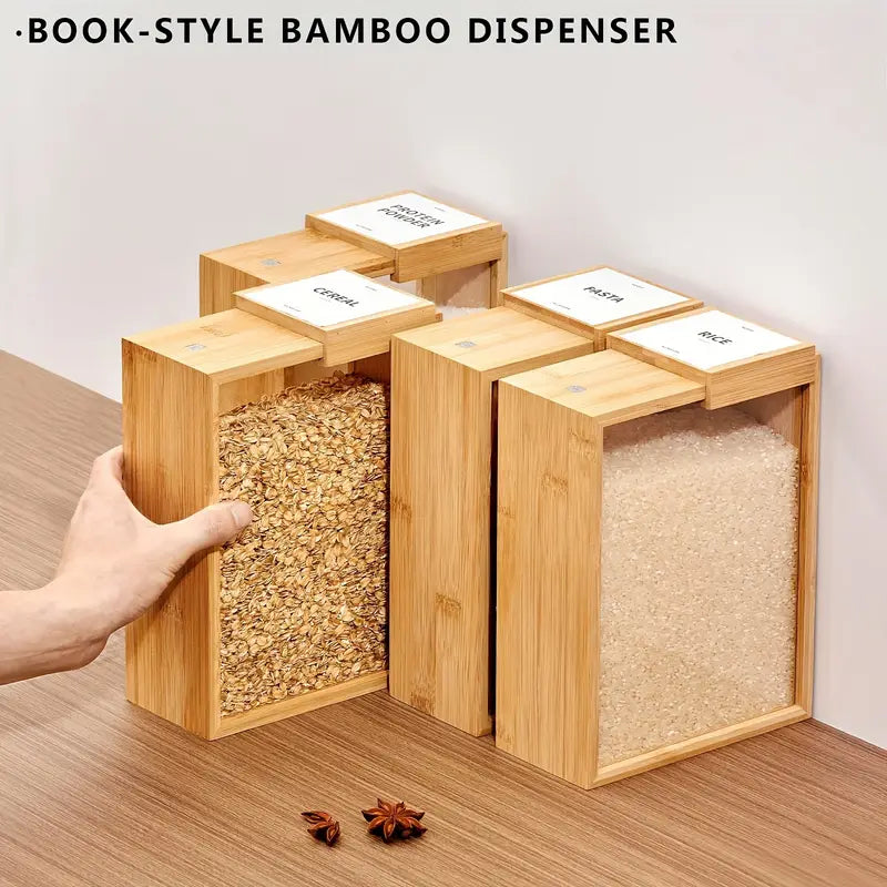 King Kitchen Bamboo Food Container & Dispenser