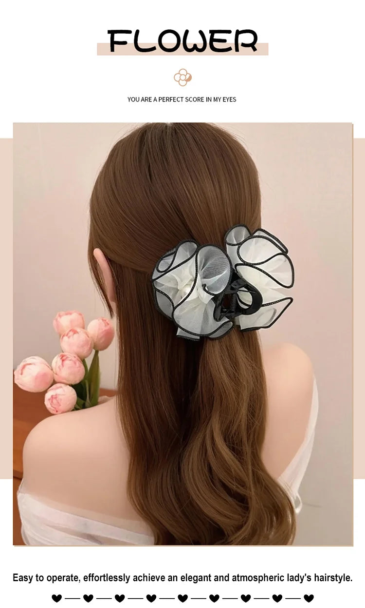 Korean Ultra-Pretty Mesh Flower Hair Clip