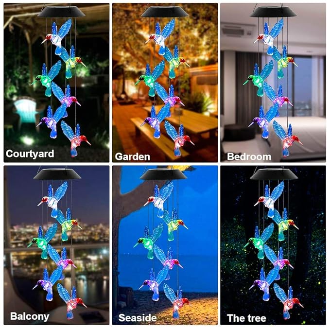 Solar Powered Wind Chimes with LED
