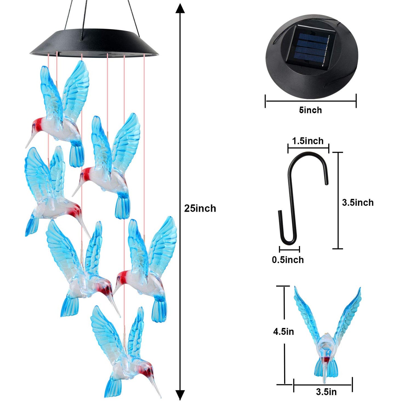 Solar Powered Wind Chimes with LED