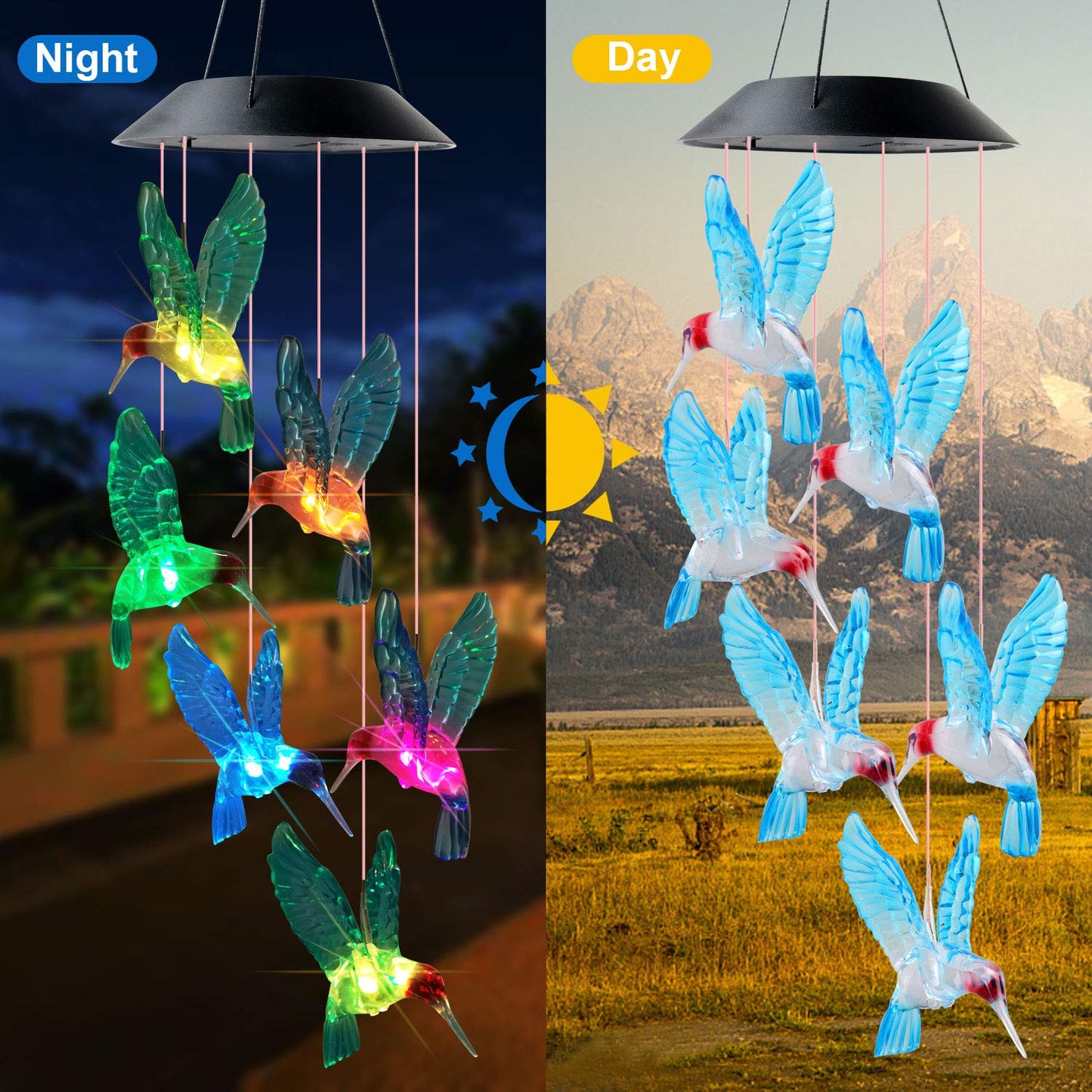 Solar Powered Wind Chimes with LED