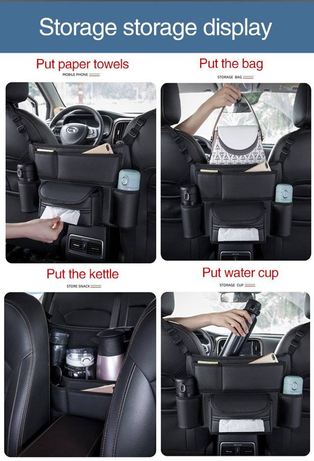 Car Seat Leather Storage Easy Organizer
