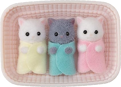 Mini Cat Dolls with Triple Stroller Playset