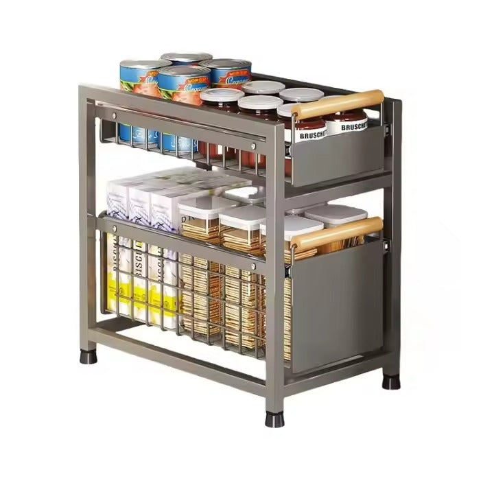 Easy Pull-Out Storage Rack For Kitchen