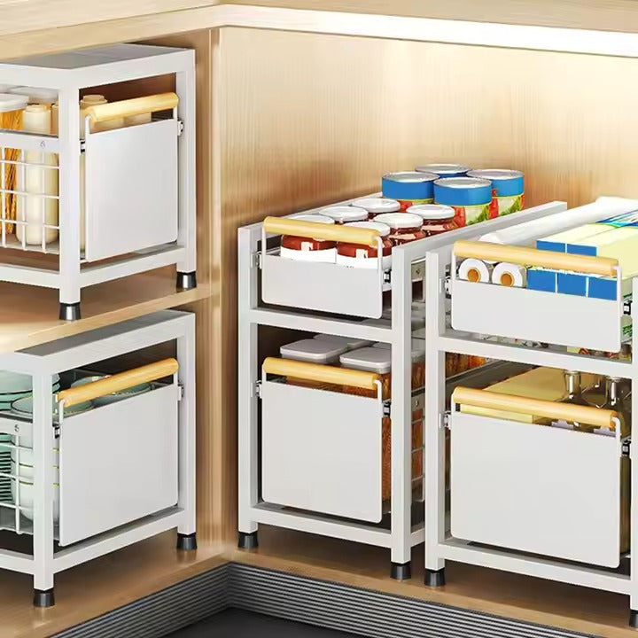 Easy Pull-Out Storage Rack For Kitchen