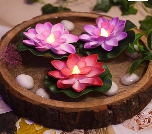 Automatic Water Sensor Floating Lotus LED Lights (Set of 4)