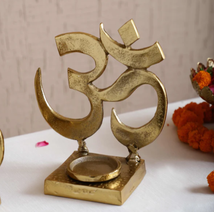 Auspicious Om Candle Holder Set