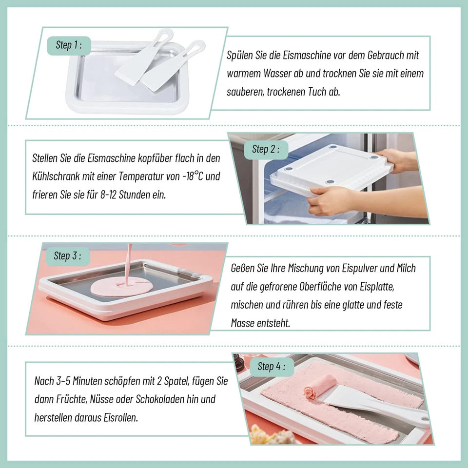 Ice Cream Roll Makers Portable DIY Sweet Pan for Children