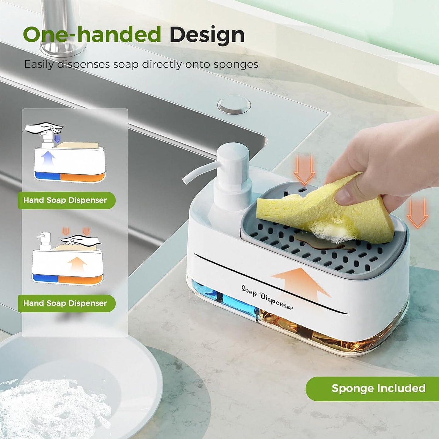 4-in-1 Soap Dispenser Set with Sponge Holder