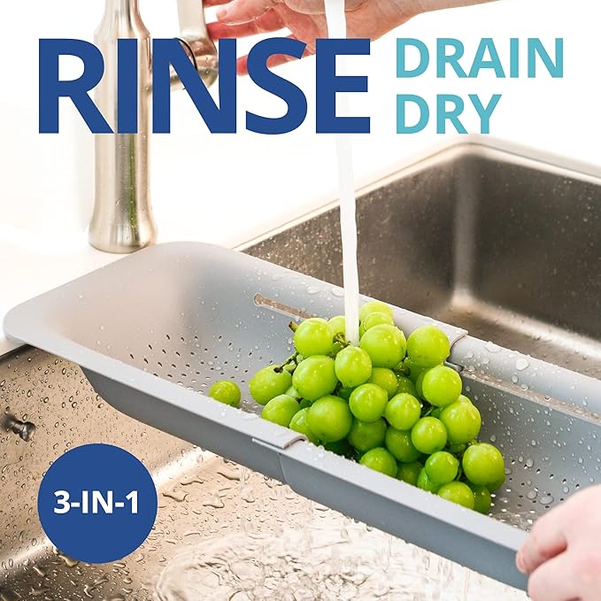 Over the Sink Colander Strainer Basket