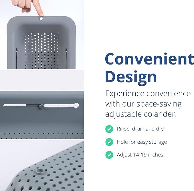 Over the Sink Colander Strainer Basket