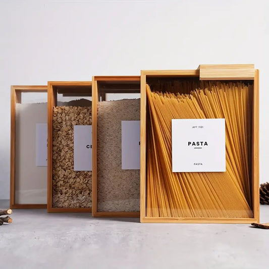 King Kitchen Bamboo Food Container & Dispenser