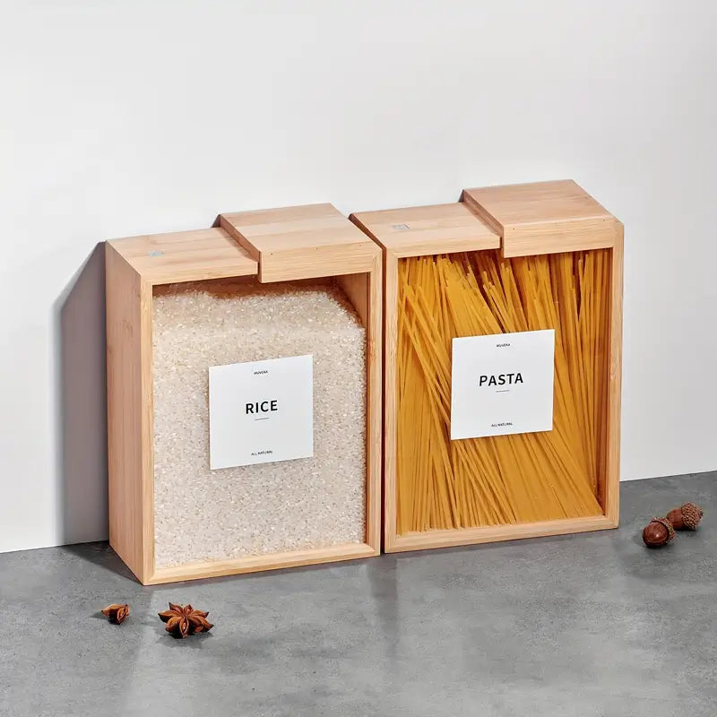 King Kitchen Bamboo Food Container & Dispenser