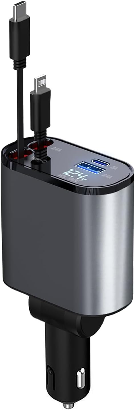 4-in-1 Retractable Phone Car Charger