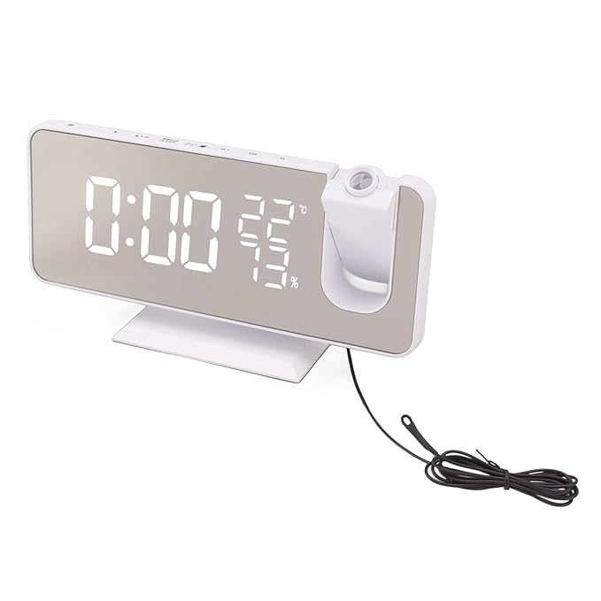 Projection Alarm Clock with Digital Mirror Display
