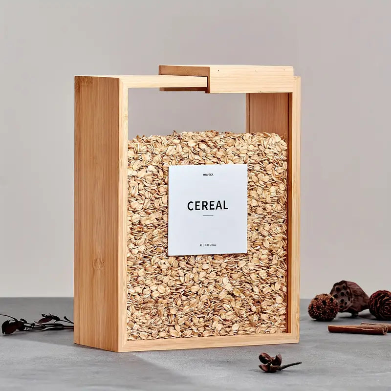 King Kitchen Bamboo Food Container & Dispenser