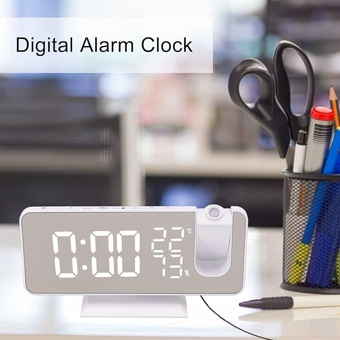 Projection Alarm Clock with Digital Mirror Display