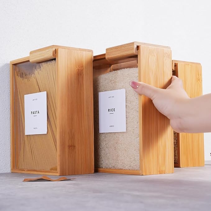 King Kitchen Bamboo Food Container & Dispenser