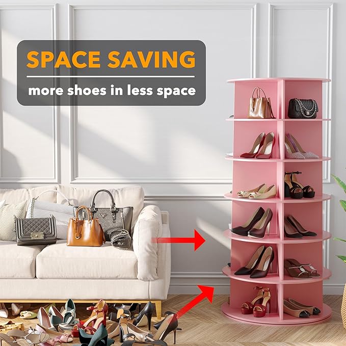 Rotating Shoe Rack Tower