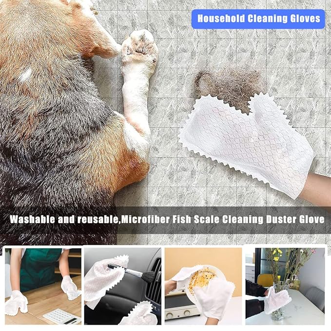 Microfiber Fish Scale Cleaning Duster Gloves