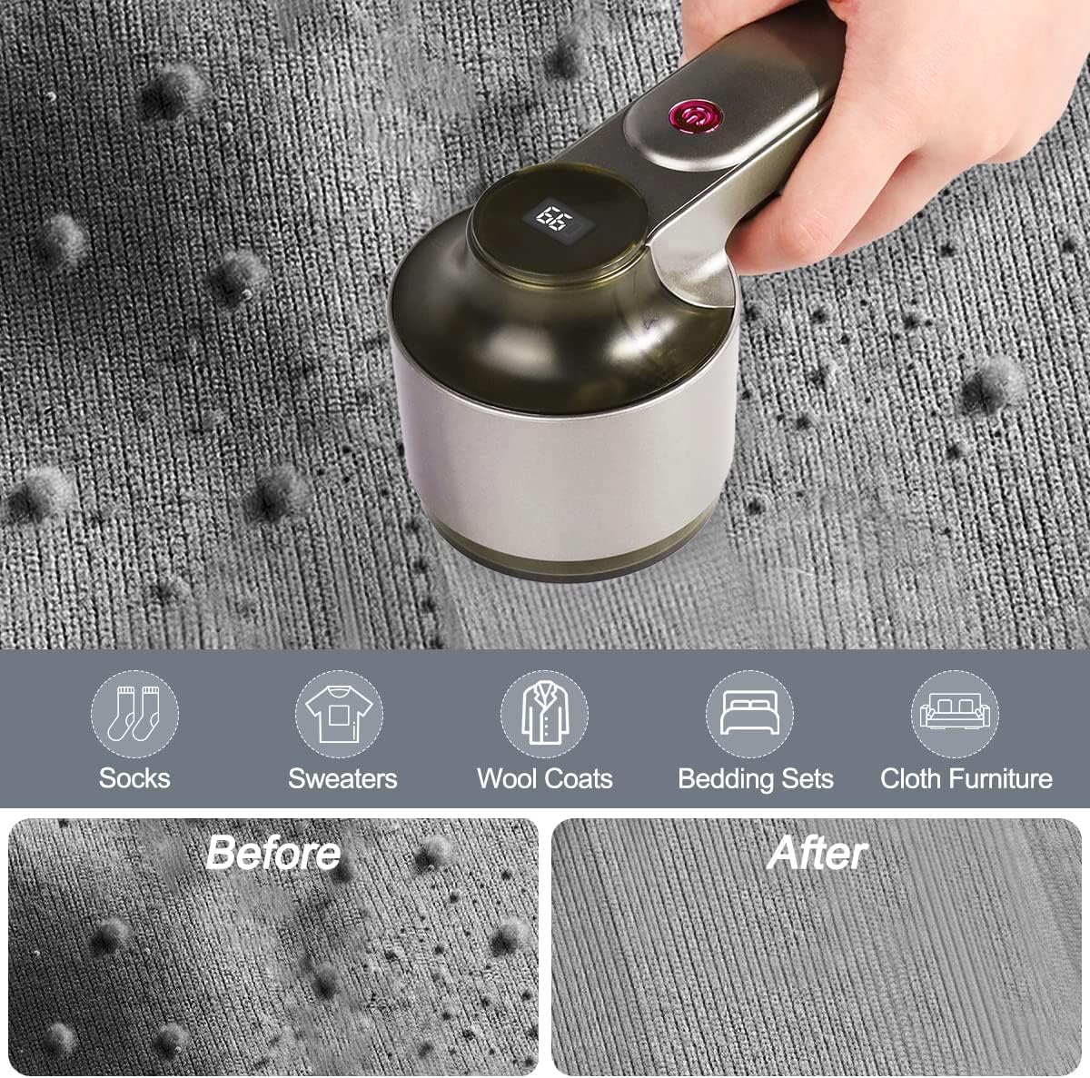 Portable Lint Shaver with Digital Display