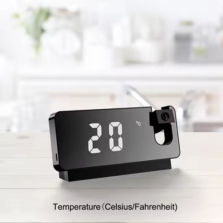 Projection Alarm Clock with Digital Mirror Display
