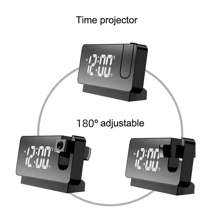 Projection Alarm Clock with Digital Mirror Display