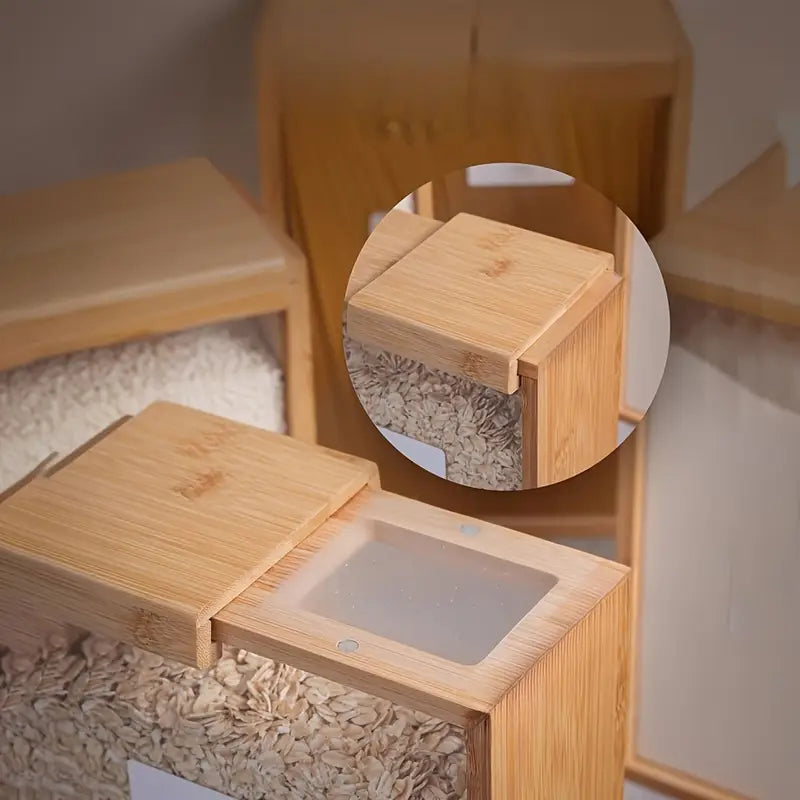 King Kitchen Bamboo Food Container & Dispenser