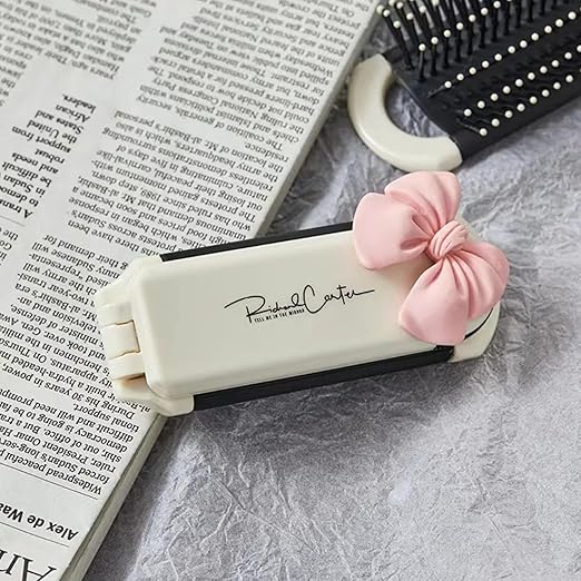 Folded Hair Comb with Built-in Mirror