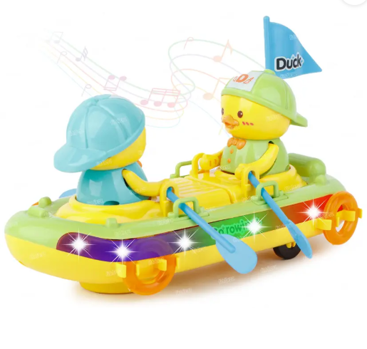Electric Bump and Go Duck Boat Musical Toy